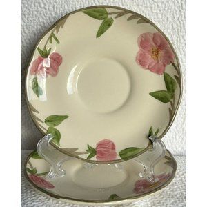 Vintage Franciscan Dinnerware 2 Saucers Desert Rose England 1985-early 2000s EUC